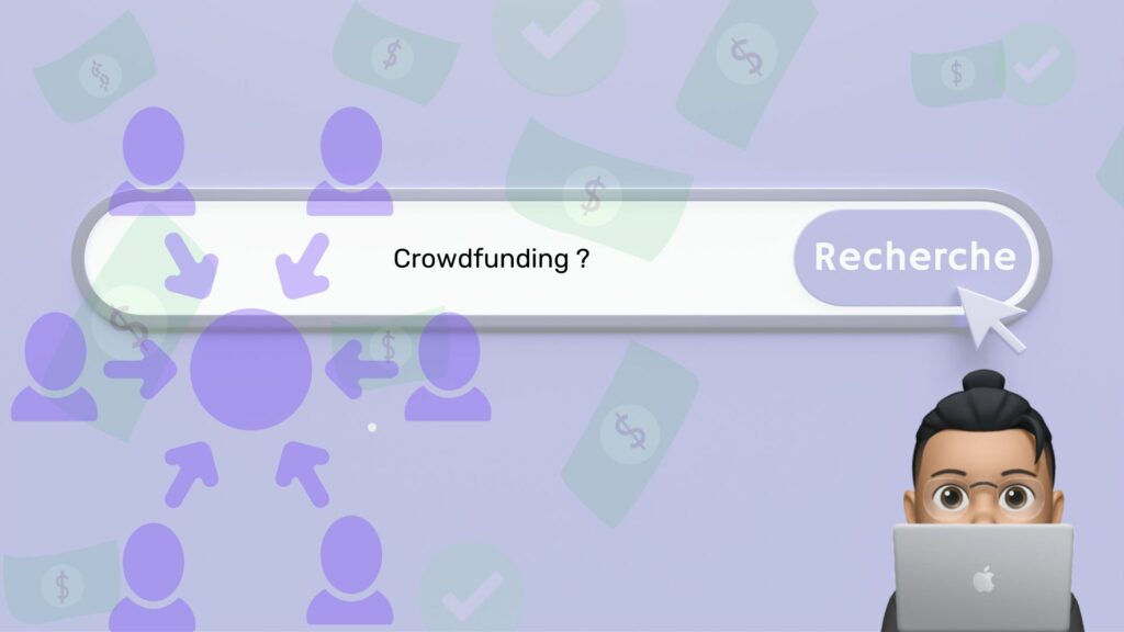 image d’une barre de recherche avec la question Qu’est ce que le crowdfunding ?